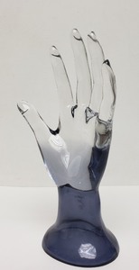lot 395 image: Cool Modern Acrylic Clear Purple Base Hand Decor Display