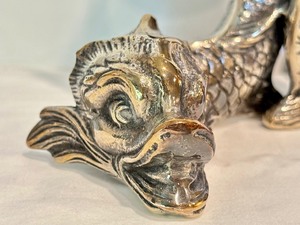 lot 5 image: Pair of Neo Classical Sea Serpent Figurine Candle Holders