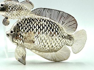 lot 14 image: Two Christofle Silver Fish Figurines