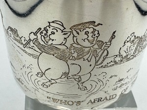 lot 20 image: Vintage Sterling Silver Etched Nursery Rhyme Childrens Cup
