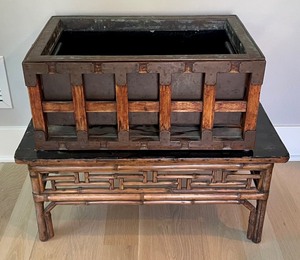 lot 25 image: Rustic Box Planter with Stand