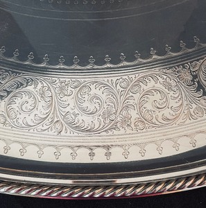 lot 67 image: Large Handled Silver Plated Serving Tray