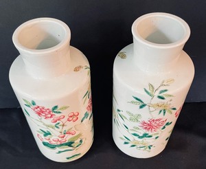 lot 75 image: Pair of Asian Inspired Floral Vases