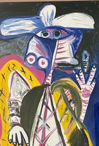 lot 149 image: Abstract Framed Art Pablo Picasso Personnage a la Pipe Print