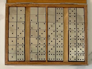 lot 173 image: Silver Plated Mini Dominos Set