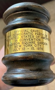 lot 187 image: Vintage Official Gavel from the United States Democratic Party Convention in 1976