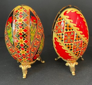 lot 222 image: Four Ukrainian Pansky Eggs