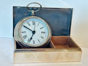 lot 178 image: Poole Silver Company Dresser Trinket Box and Decorative Clock