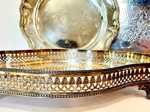 lot 167A image: Variety of Vintage Silver Plate Serving Trays