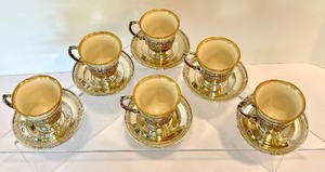 lot 87 image: Six Lenox Cups with Sterling Silver Holders