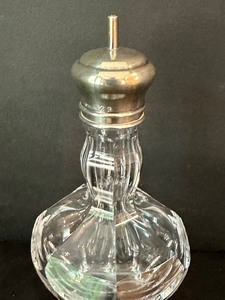lot 138 image: Vintage Sterling Silver and Crystal Bitters Bottle