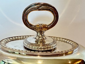 lot 90 image: Vintage Christofle Oval Shaped Covered Silver Plate Serving Dish
