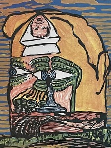 lot 230 image: A Sharp Eye Limited Edition Lithograph and Wood Block Print by Lance Kiland