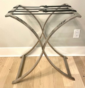 lot 232 image: Chrome Based Folding Table Stand with Decorative Belts