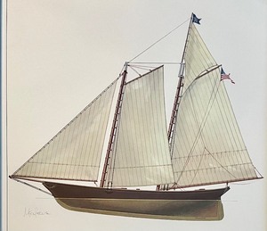 lot 253 image: America New York Yacht Club Print