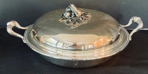lot 262 image: Trio of Silver Plated Lidded Serving Dishes