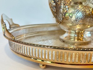 lot 72 image: Antique English Silver Plate Coffee Pot and Silver Plate Tray