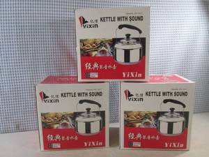 lot 355 image: (F-0) 3 Stainless Steel Tea Pots wi...