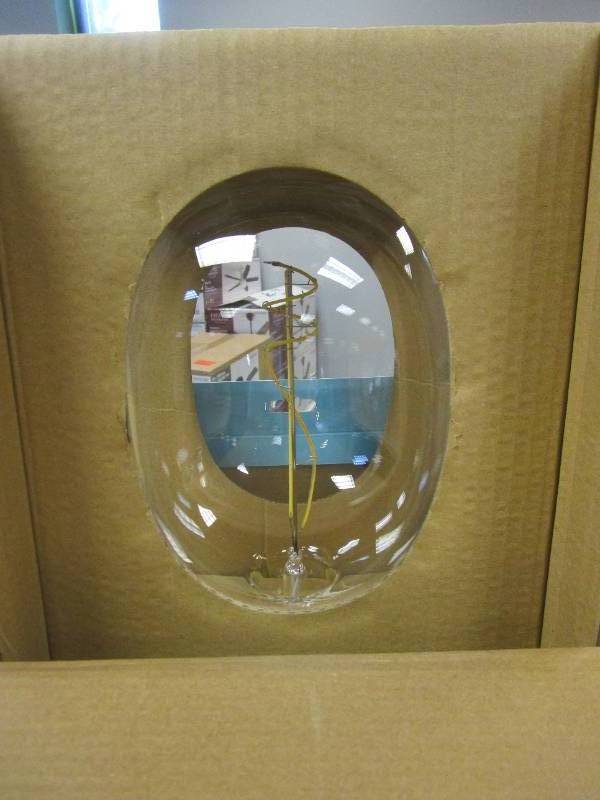 lot 190 image: Feit Electric 75-Watt Equivalent C53 Dimmable Curve Filament Oversized Clear Glass E26 Vintage Edison LED Light Bulb Daylight 5000K