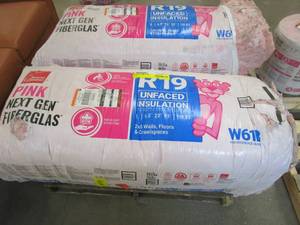 lot 24 image: LOT OF 2 - Owens Corning R-19 Unfaced Fiberglass Insulation Batt 23 in. x 93 in.