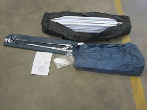 lot 38 image: 6.5 ft. x 6.5 ft. Blue Straight Leg Pop-Up Canopy (MISSING SIDES)