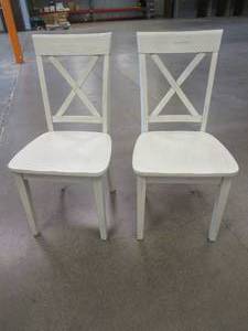 lot 42 image: Boraam Jamestown White Wash Dining Chairs (Set of 2)