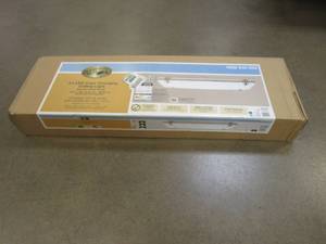 lot 107 image: Commercial Electric Mission Industrial 48 in. x 15 in. Brushed Nickel Selectable LED Flush Mount Light High Output 5500 Lumens Dimmable (OPEN BOX)