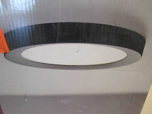 lot 115 image: Home Decorators Collection Calloway 19 in. Matte Black Concave Selectable LED Flush Mount (OPEN BOX)