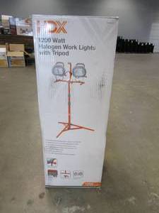 lot 117 image: HDX 1200-Watt Halogen Tripod Work Light (OPEN BOX)