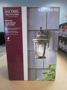 lot 120 image: Home Decorators Collection McCarthy 1-Light Bronze Outdoor Wall Lantern Sconce (OPEN BOX)