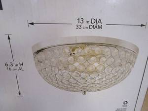 lot 122 image: Hampton Bay Juliard 13 in. 2-Light Chrome and Crystal Flush Mount (OPEN BOX)