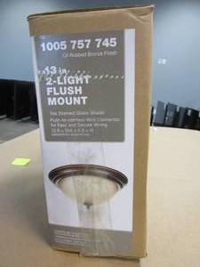 lot 147 image: 13 in. 2-Light Oil Rubbed Bronze Flush Mount (OPEN BOX)