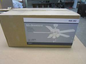 lot 149 image: Brookhurst 52 in. LED Indoor White Ceiling Fan with Light Kit (OPEN BOX)