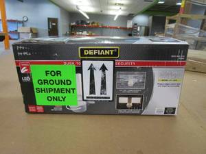 lot 87 image: Defiant 270 Degree Integrated LED Motion White Outdoor Flood Light with Clearview Edgelit Translucent Light Panel Technology (OPEN BOX)