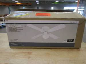 lot 207 image: Littleton 42 in. LED Indoor White Ceiling Fan with Light Kit