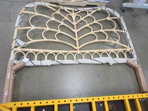 lot 235 image: Storied Home Woven Roots Brown Rattan Queen Headboard