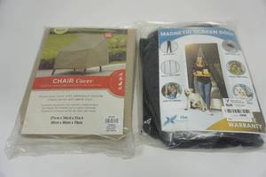 lot 39 image: NIB Magnetic Screen Door And A Chair Cover