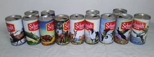 lot 101 image: Vintage Schmidt Collector Beer Cans (13), Animal Theme