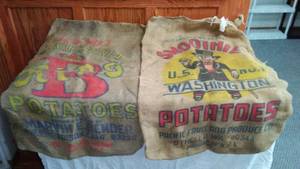 lot 203 image: Burlap sacks (2). Smoothie, King B.