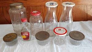 lot 257 image: Vintage Jars. (9) Red Owl Peanut Butter