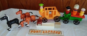 lot 277 image: Vintage Fisher Price House And Carriage.