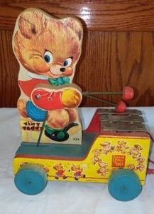 lot 278 image: 1955 Teddy Zilo  Fisher Price Pull Toy.