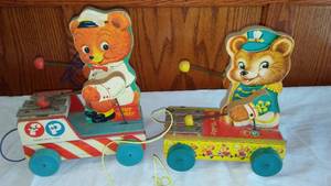 lot 287 image: Tiny Teddy (2) Vintage Fisher Price .