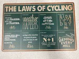 2 metal bicycle signs 8 by 12