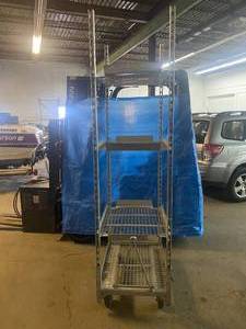 4 shelf steel rolling cart