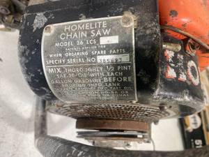 Vintage Homelite Chainsaw