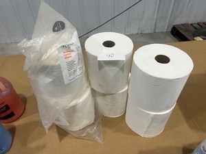 4 ROLLS OF TOWELS , 2 ROLLS WELLNESS CENTER WIPES