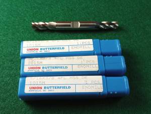lot 188 image: Union Butterfield 516 X 38 HSS DE end mills.