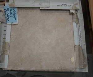 lot 48 image: (3.5 Boxes) Porcelain Tile 16 x 16 Walnut