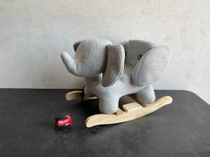 lot 222 image: Nattou Grey Quilted Rocking Elephant for 10-36 Months